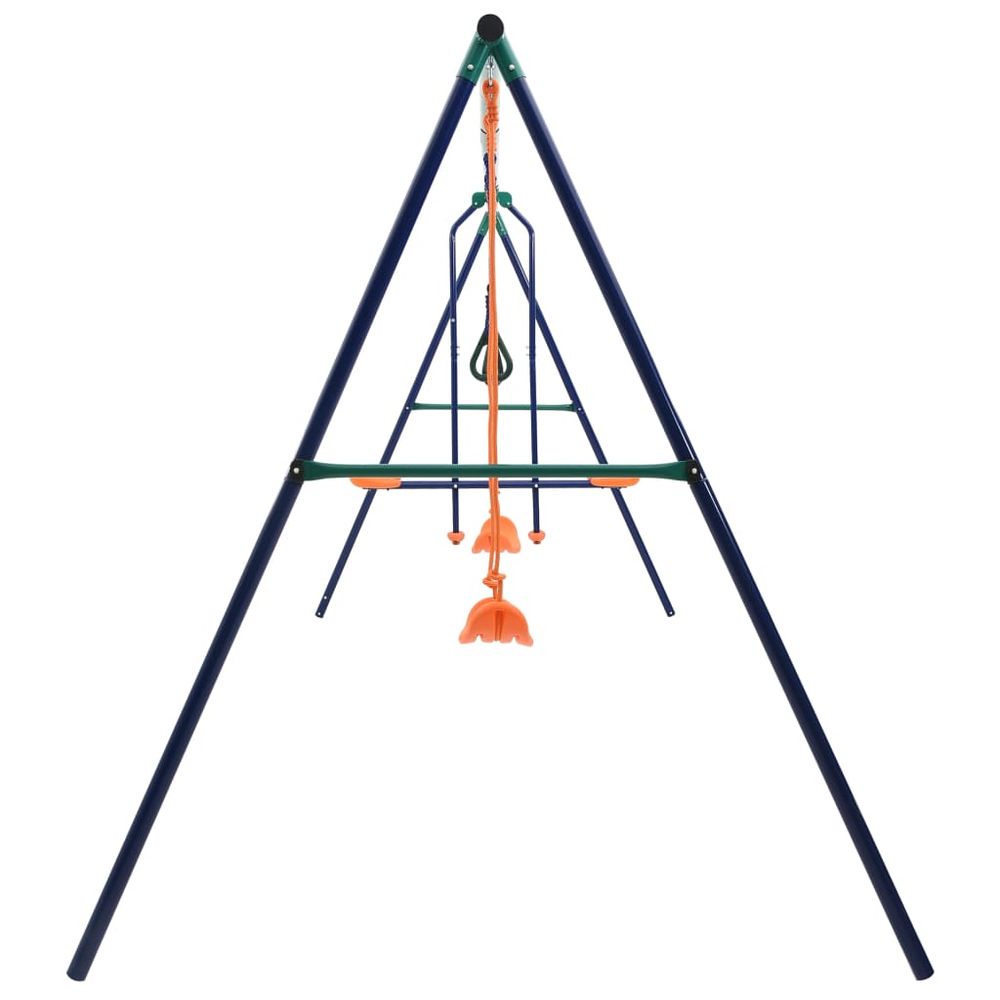 Swing Set with Gymnastic Rings and 4 Seats Steel - anydaydirect