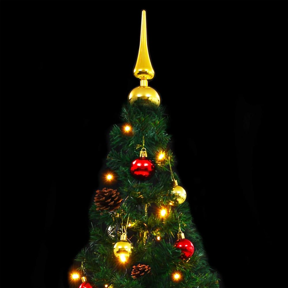 Artificial Christmas Tree with Baubles and LEDs Green 150 cm to 210 cm - anydaydirect