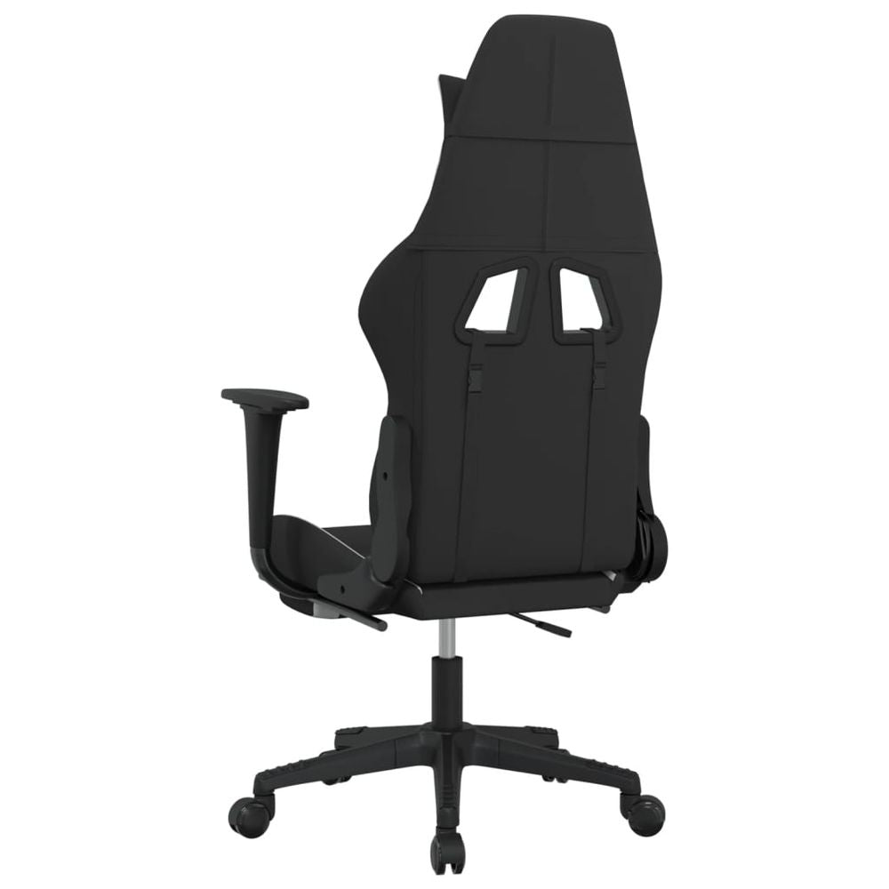 Gaming Chair with Footrest Black and White Fabric - anydaydirect