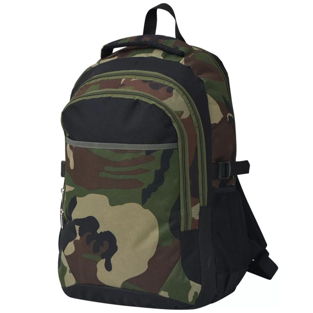 School Backpack 40 L in Camouflage, Black ,Grey & Green - anydaydirect