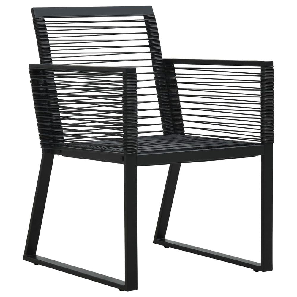 Garden Chairs 2 pcs Black PVC Rattan - anydaydirect