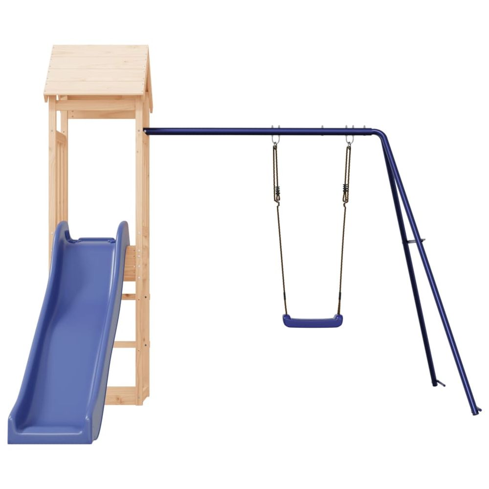Playhouse with Slide Swing Solid Wood Pine - anydaydirect