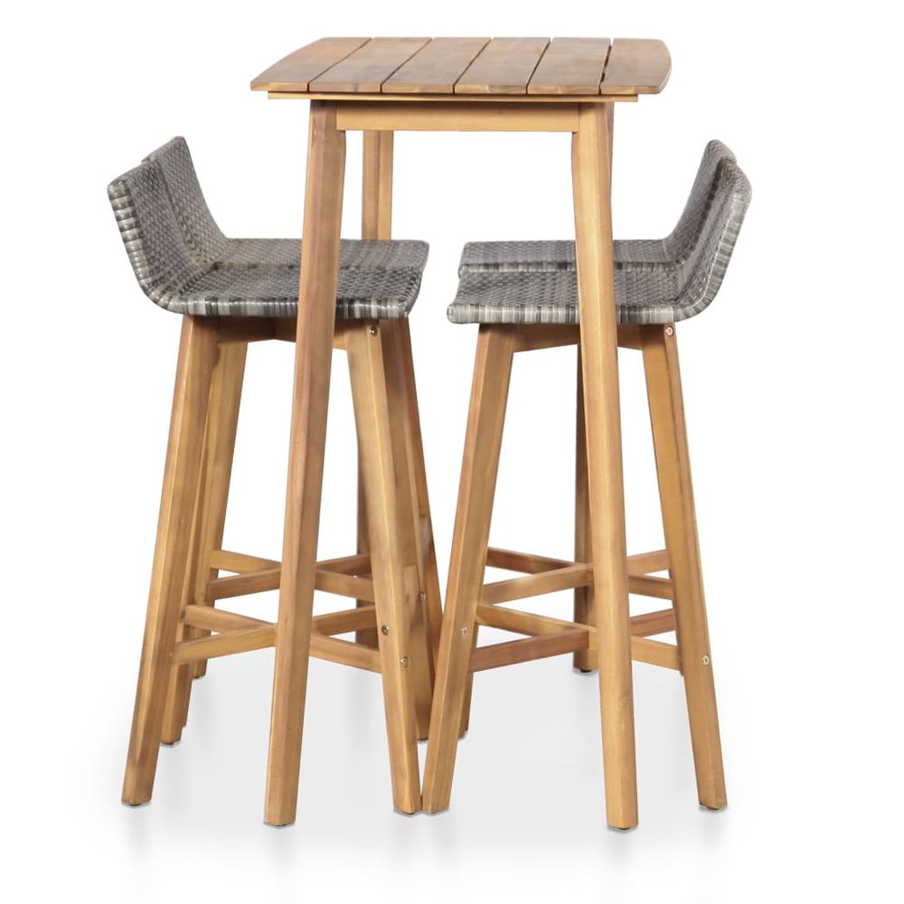 5 Piece Outdoor Dining Set Solid Acacia Wood - anydaydirect