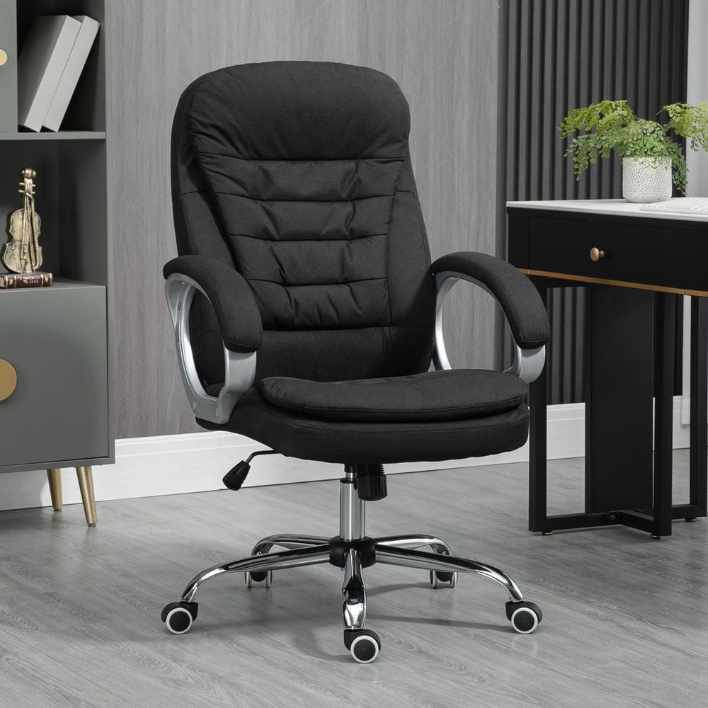 Executive Office Chair with 360� Swivel Wheels Armrests Adjustable Height Black - anydaydirect