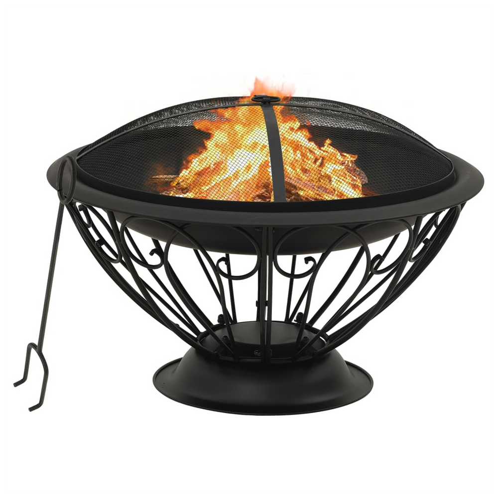 Fire Pit with Poker 75 cm XXL Steel - anydaydirect