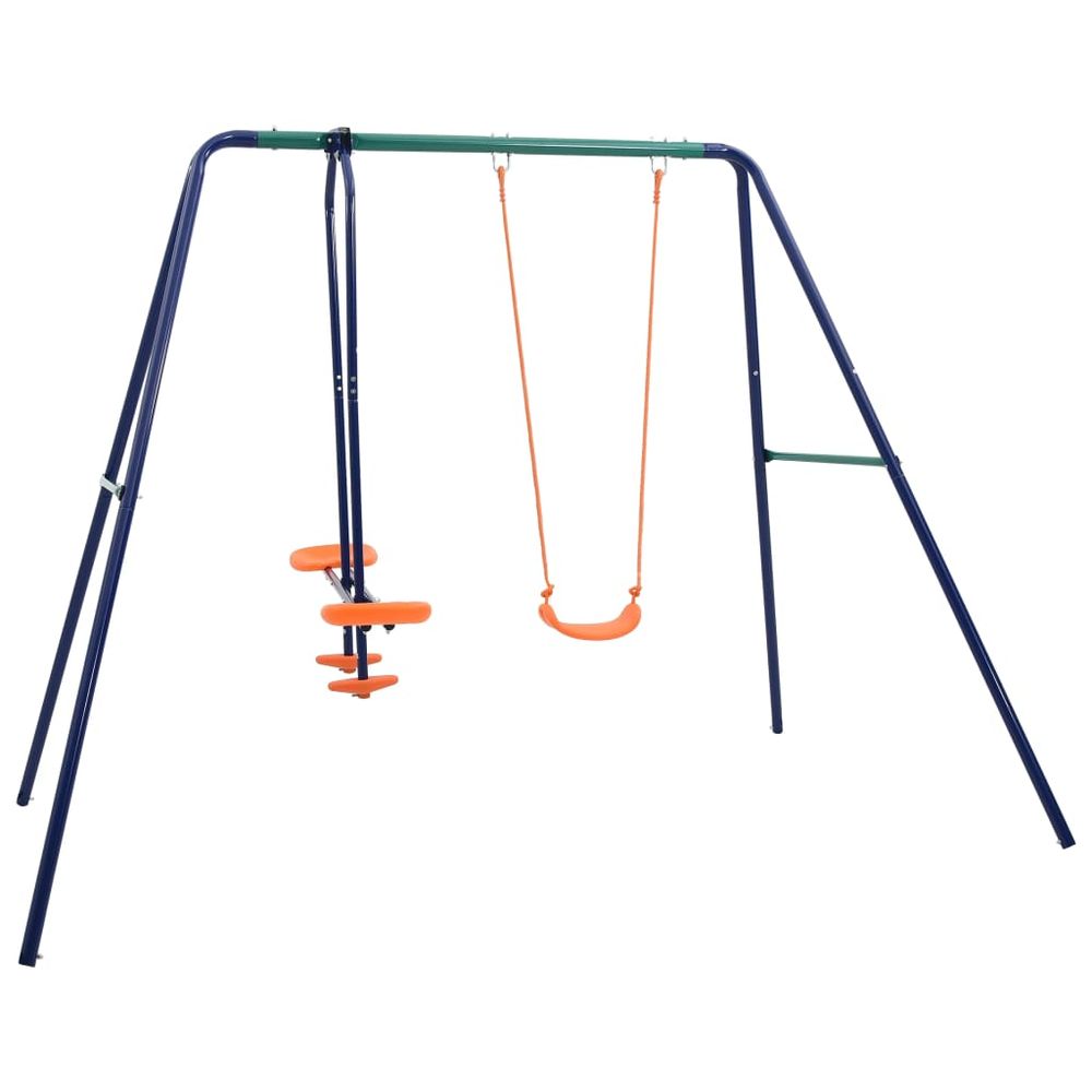 Swing Set with 3 Seats Steel - anydaydirect