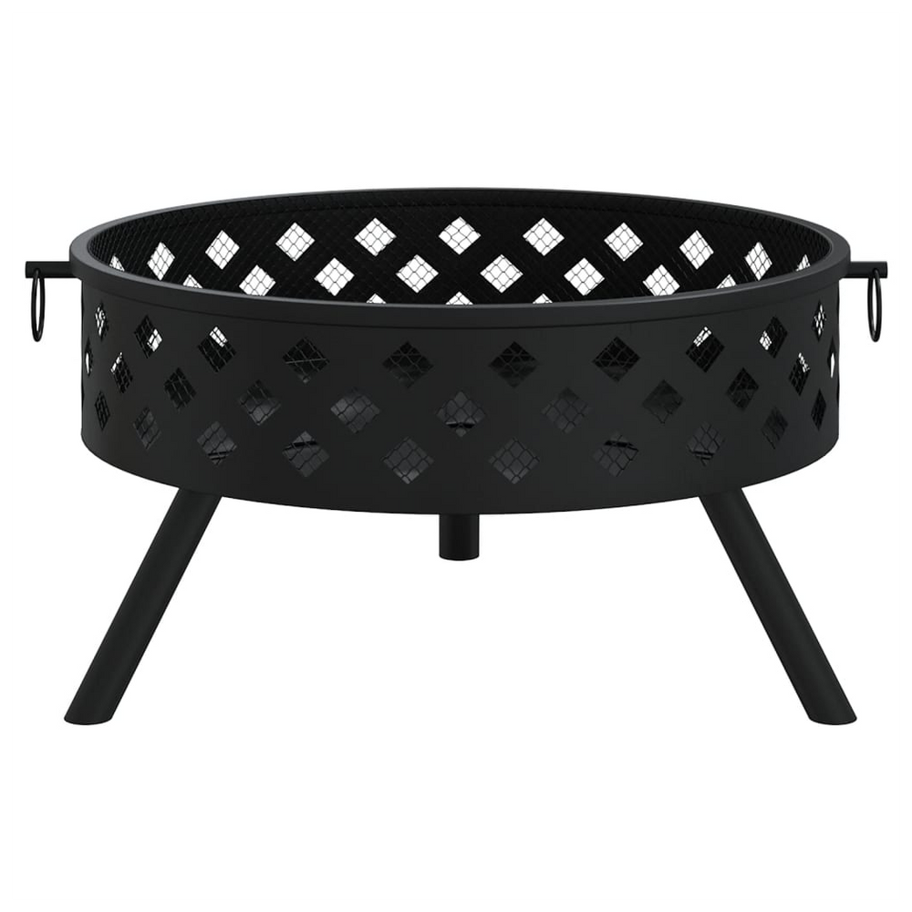 Fire Pit with Poker 58 cm XXL Steel - anydaydirect