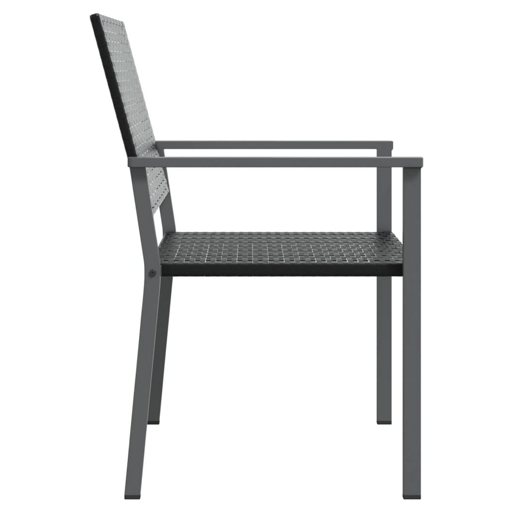 vidaXL Garden Chairs 2 pcs Black 54x62.5x89 cm Poly Rattan - anydaydirect