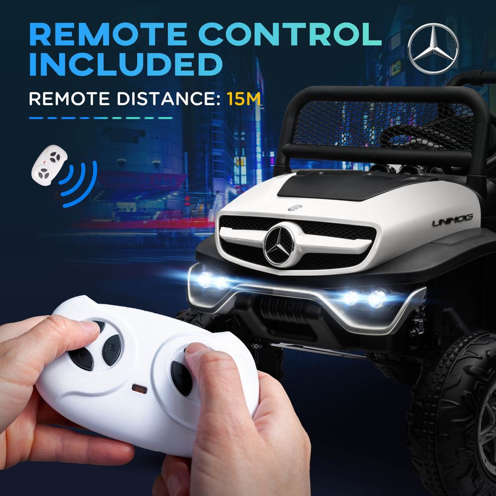 Kids Electric Ride on Car with Remote Control - White - anydaydirect