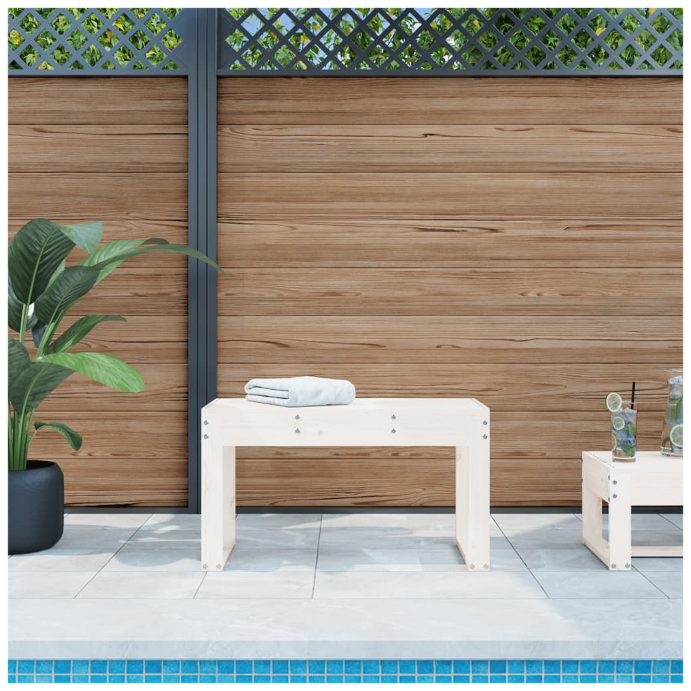 vidaXL Garden Bench White 80x38x45 cm Solid Wood Pine - anydaydirect