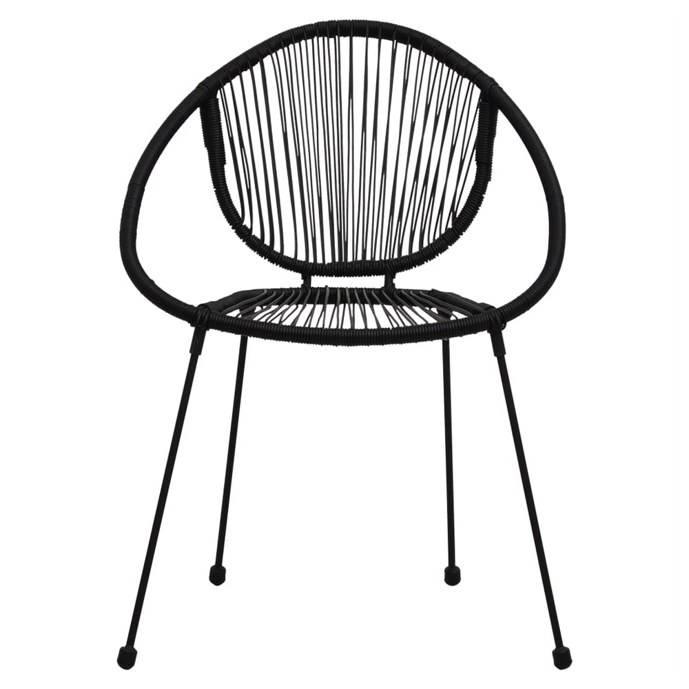 Garden Chairs 2 pcs PVC Rattan Black - anydaydirect