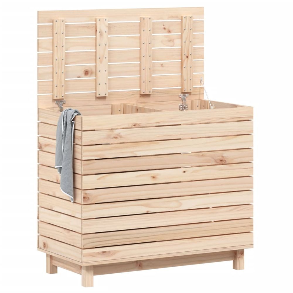 vidaXL Laundry Basket 88.5x44x76 cm Solid Wood Pine - anydaydirect