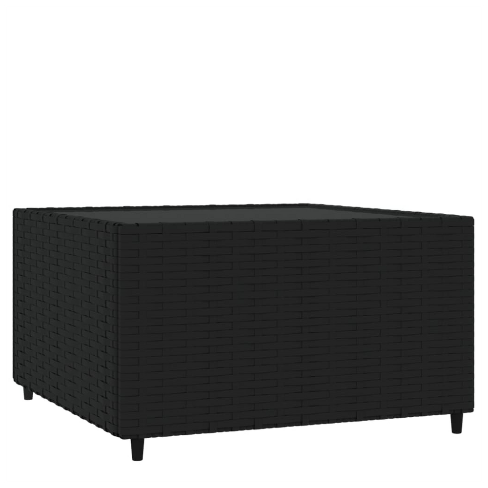 Square Garden Coffee Table Black 50x50x30 cm Poly Rattan - anydaydirect