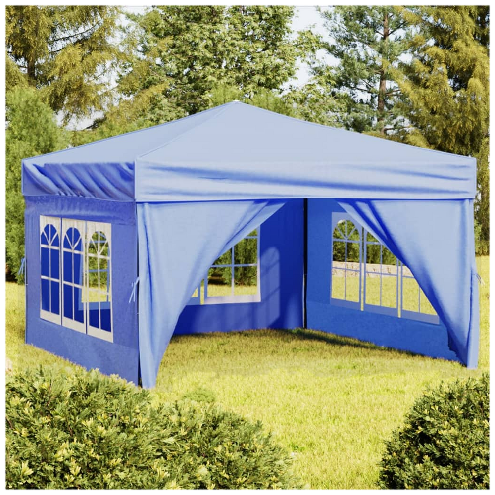 Folding Party Tent with Sidewalls Blue 3x3 m - anydaydirect