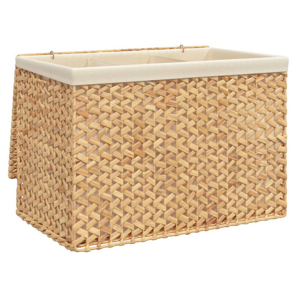 vidaXL Laundry Basket with 3 Sections 75x42.5x52 cm Water Hyacinth - anydaydirect