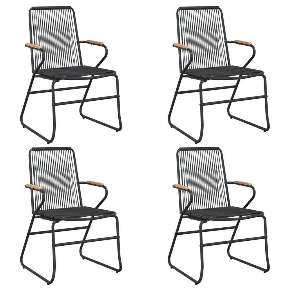 Garden Chairs 4 pcs Black 58x59x85.5 cm PVC Rattan - anydaydirect
