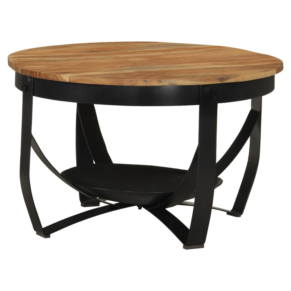 Coffee Table Ø 68x43 cm Solid Wood Acacia and Iron - anydaydirect