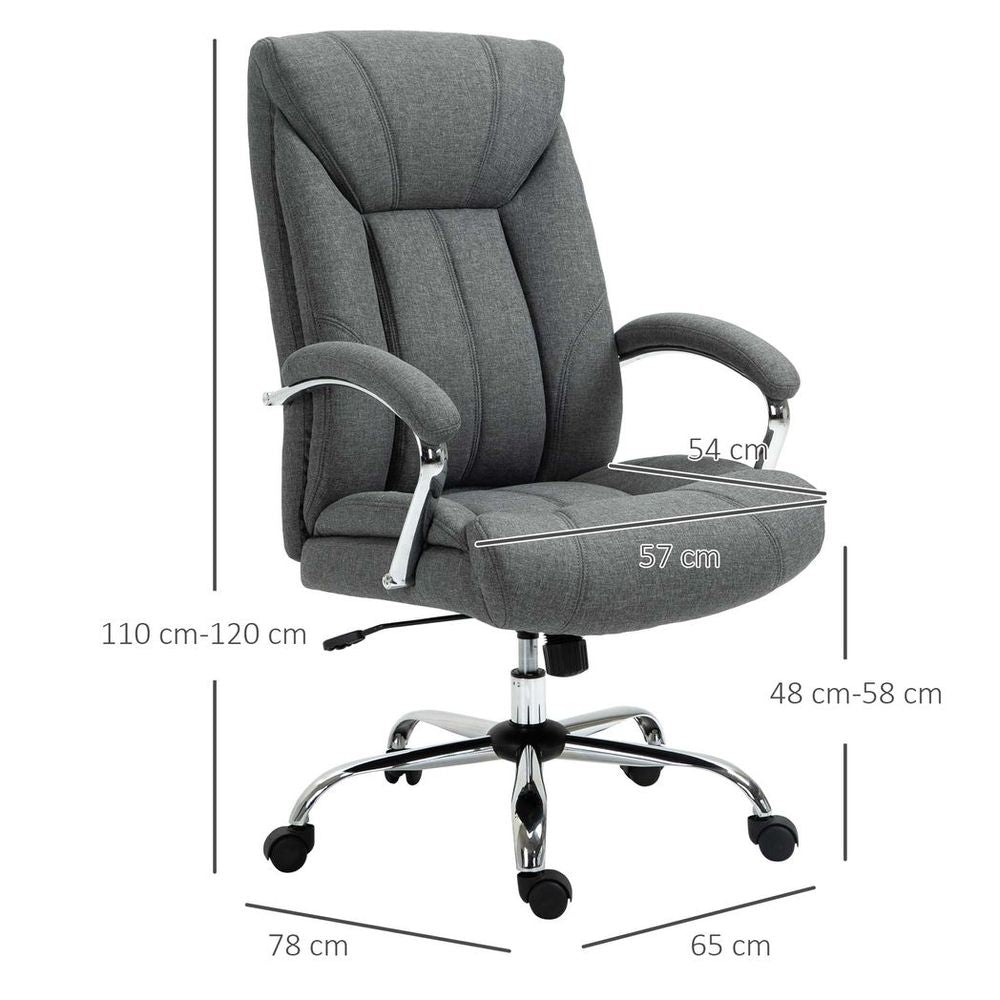 High Back Home Office Chair Computer Desk Chair w/ Arm, Swivel Wheels, Grey - anydaydirect