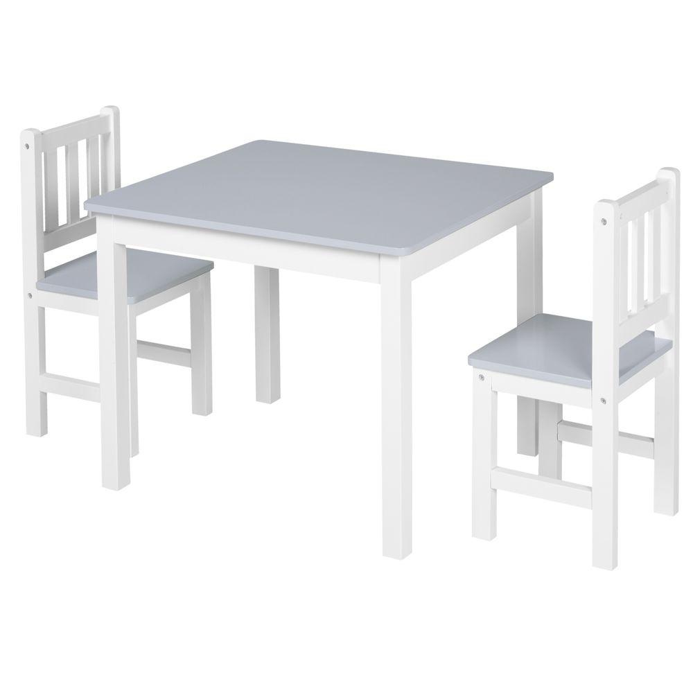 Kids Table and 2 Chairs Set 3 Pieces Toddler Multi-usage Desk Indoor HOMCOM - anydaydirect