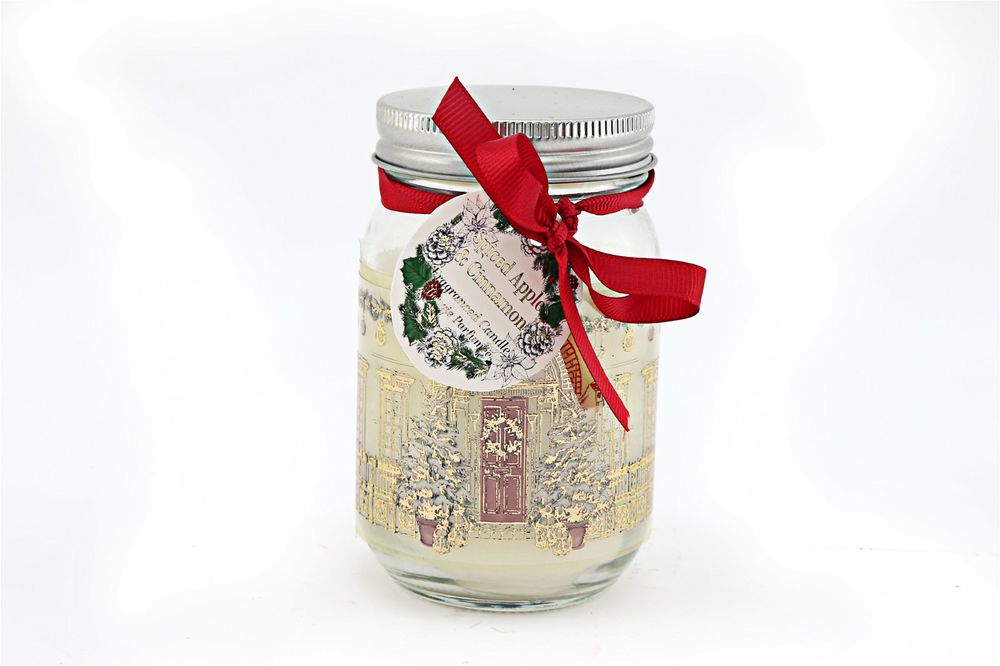 Christmas Traditional Home Candle Jar Gold & Cream - anydaydirect