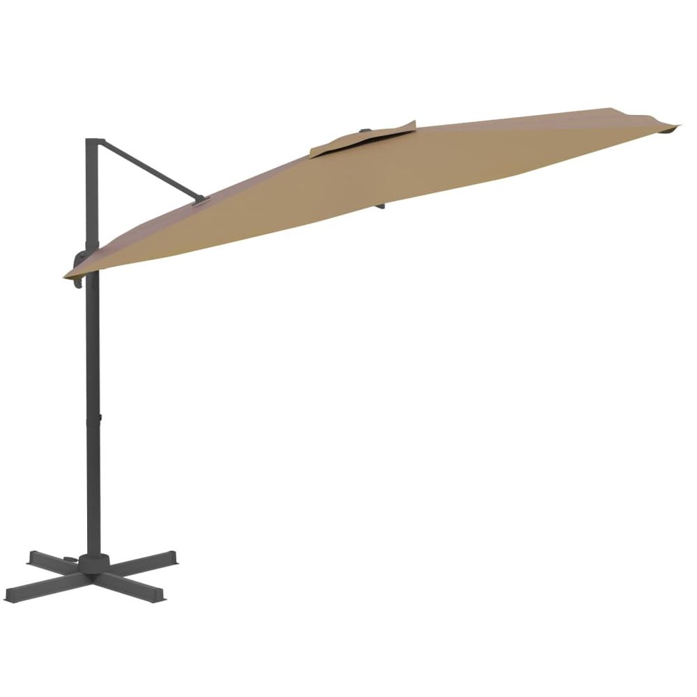 LED Cantilever Umbrella Taupe 400x300 cm - anydaydirect