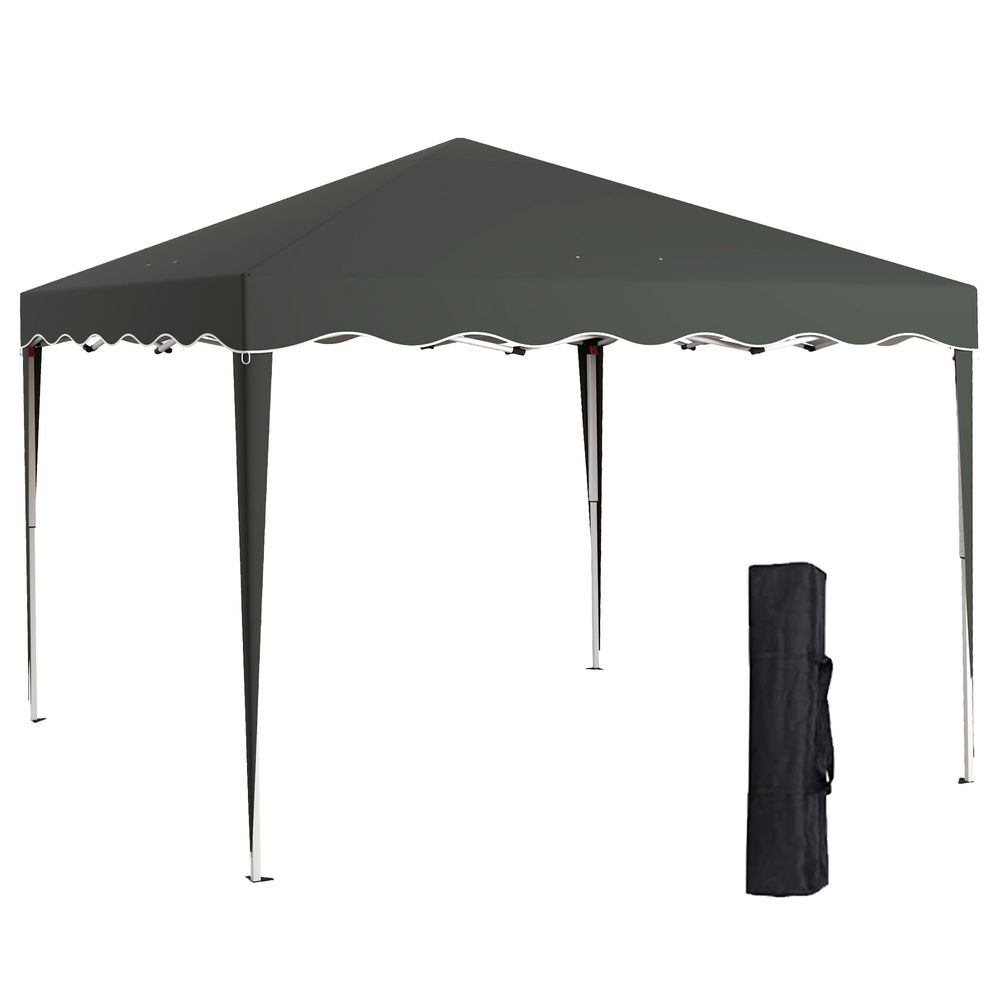 Outsunny 3x3(m) Pop Up Gazebo Marquee Tent for Garden w/ Carry Bag Grey - anydaydirect