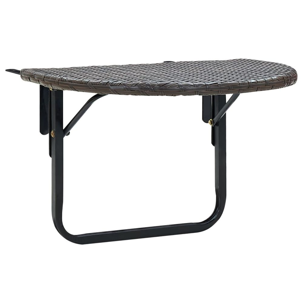 Balcony Table Brown 60x60x40 cm Poly Rattan - anydaydirect