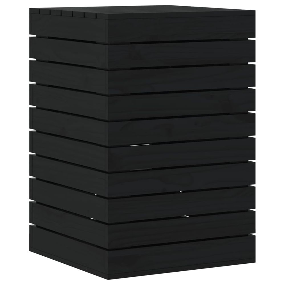 vidaXL Laundry Basket Black 44x44x66 cm Solid Wood Pine - anydaydirect