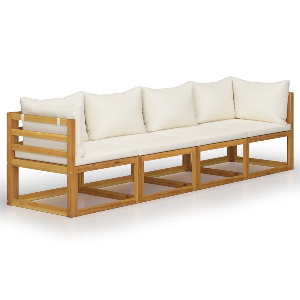 4-Seater Garden Sofa with Cushions Solid Wood Acacia (UK/IE/FI/NO only) - anydaydirect