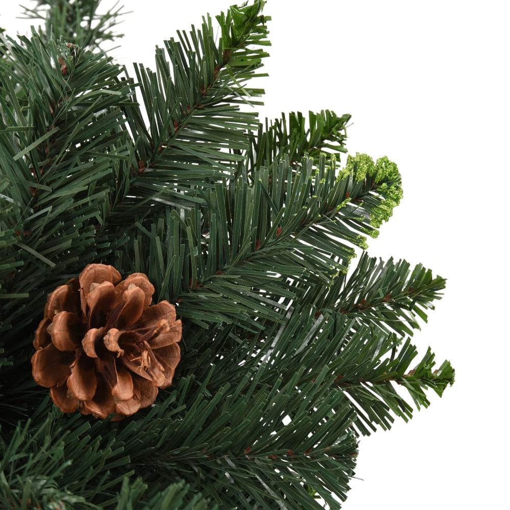 Artificial Christmas Tree with Pine Cones Green & Green & White 150 cm to 210 cm - anydaydirect