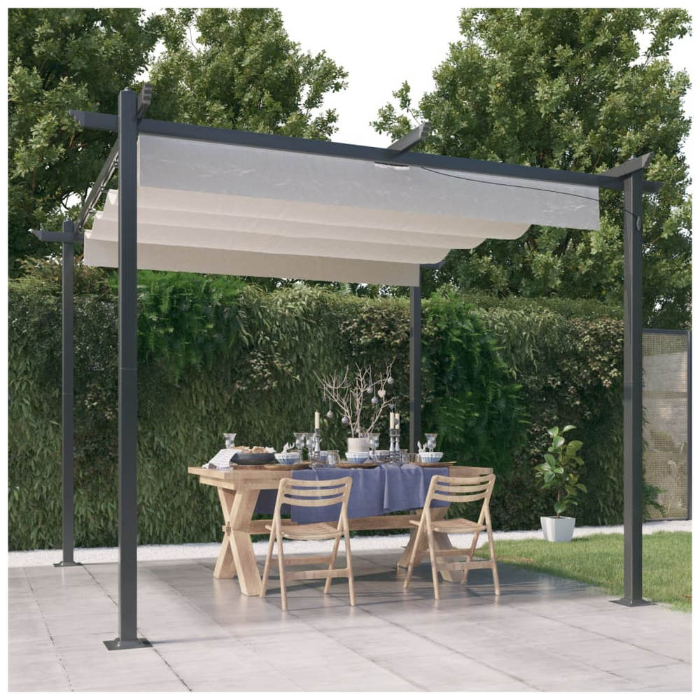 Garden Gazebo with Retractable Roof 4 x 3 x 2.2 m - anydaydirect