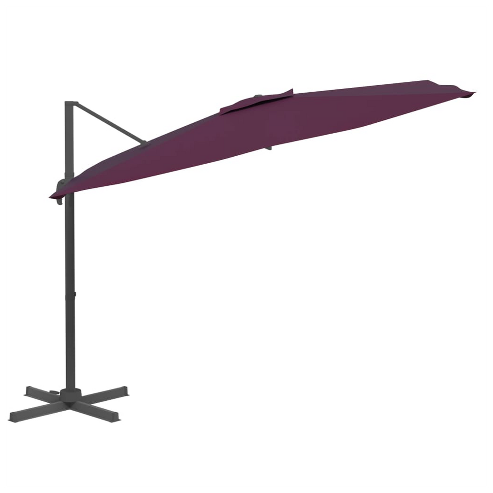 LED Cantilever Umbrella Bordeaux Red 400x300 cm - anydaydirect