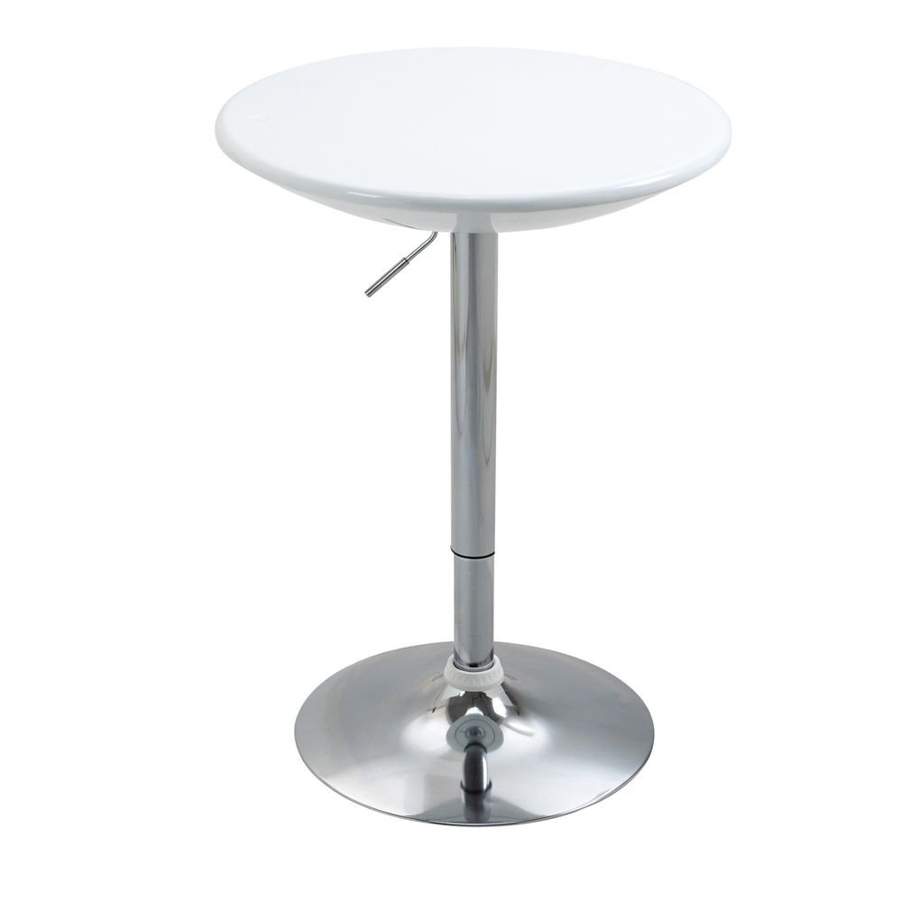 Painted Top Bistro Pub Table Adjustable Swivel Counter Home White - anydaydirect