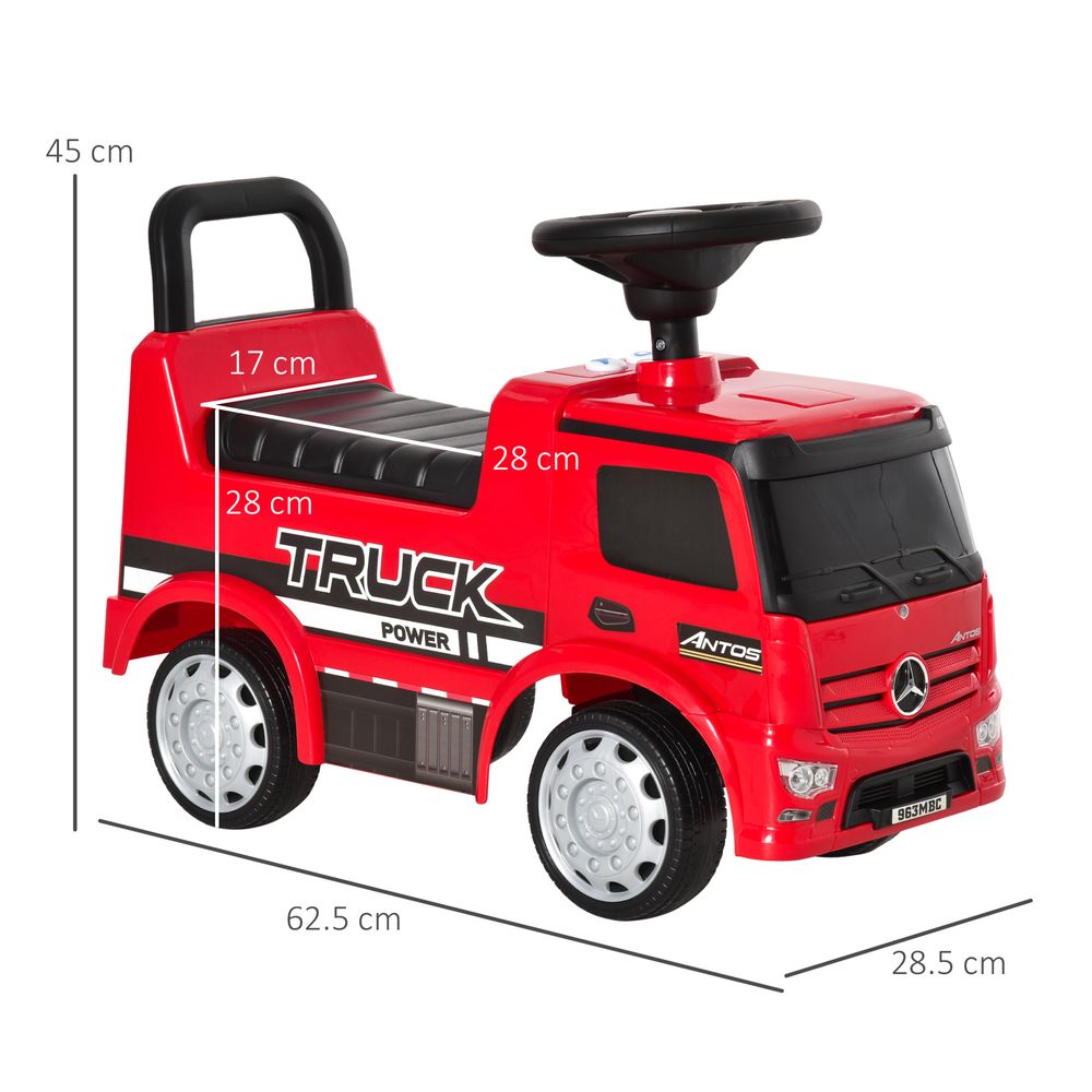 3-in-1 Ride On Car Kids Mercedes Truck Storage for 12 - 36 Months Red - anydaydirect