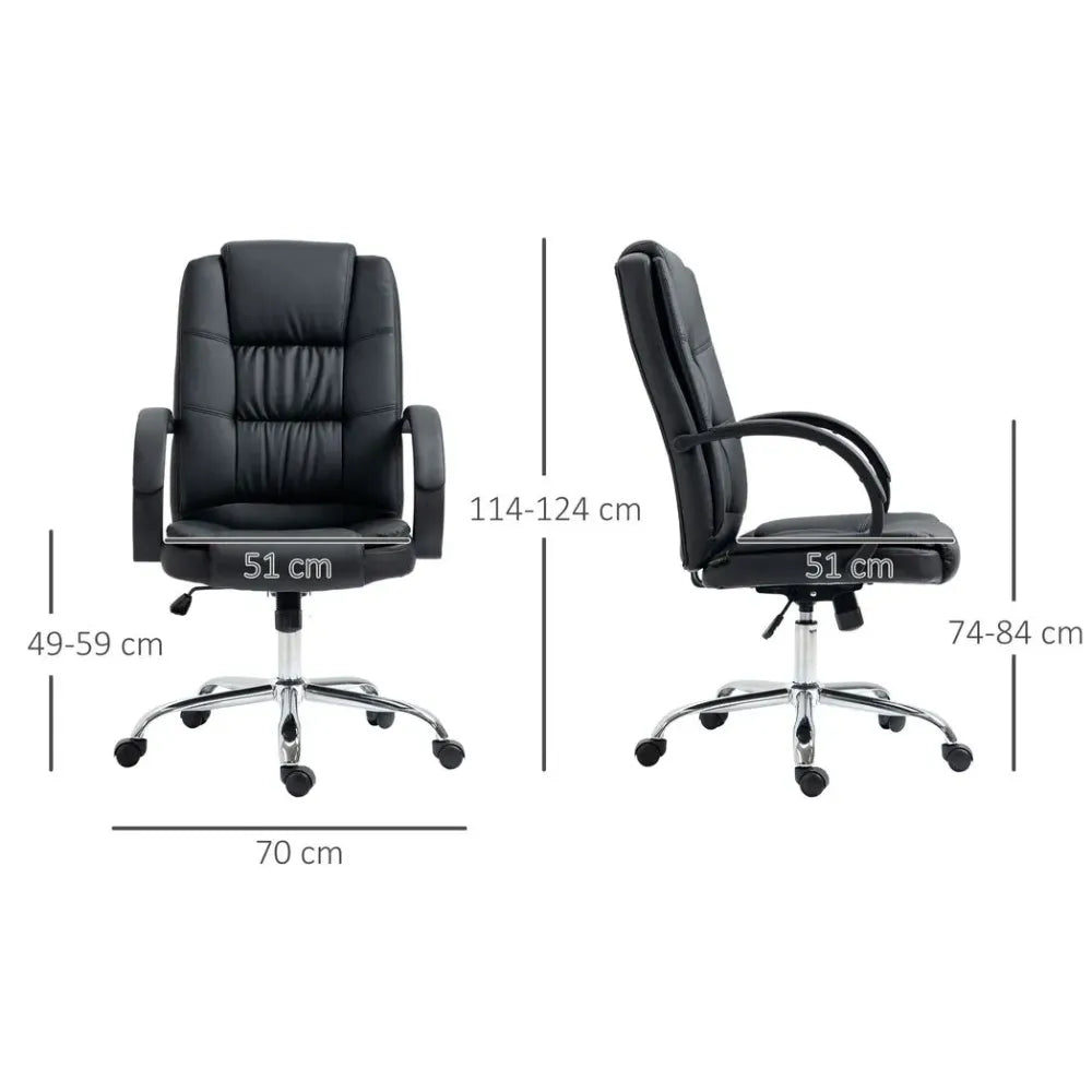 PU Leather Executive Office Chair High Back Height Adjustable Desk Chair, Black - anydaydirect