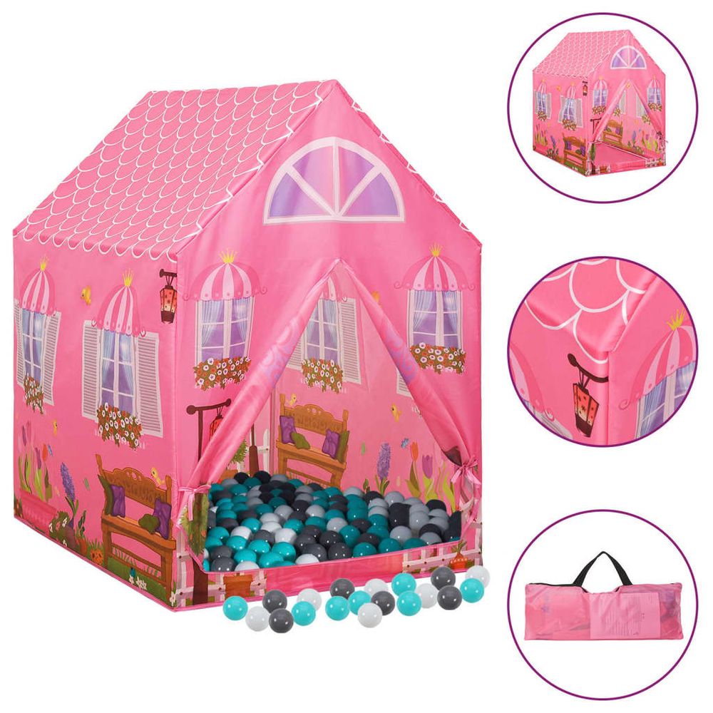 Children Play Tent with 250 Balls Pink 69x94x104 cm - anydaydirect