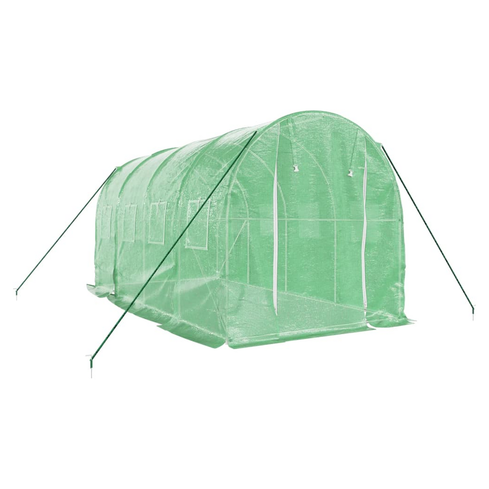 vidaXL Greenhouse with Steel Frame Green 8 m² 4x2x2 m - anydaydirect