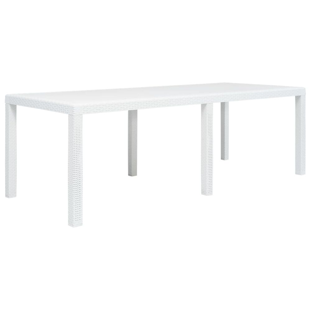 Garden Table White 79x79x72 cm Plastic Rattan Look - anydaydirect