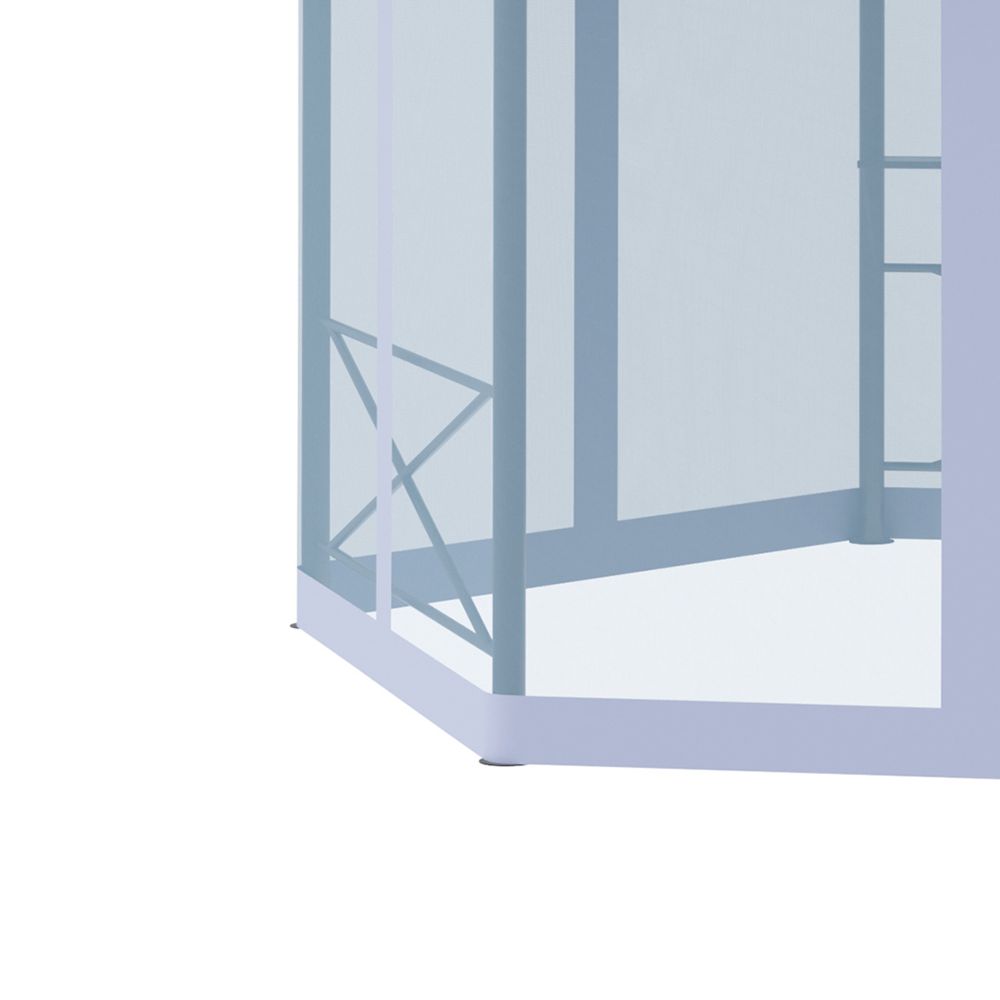 4x4.7m Metal Gazebo Canopy, Hexagon Shape Garden Net, Steel Frame, Grey - anydaydirect