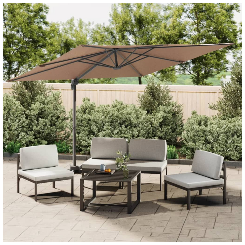 LED Cantilever Umbrella Taupe 400x300 cm - anydaydirect