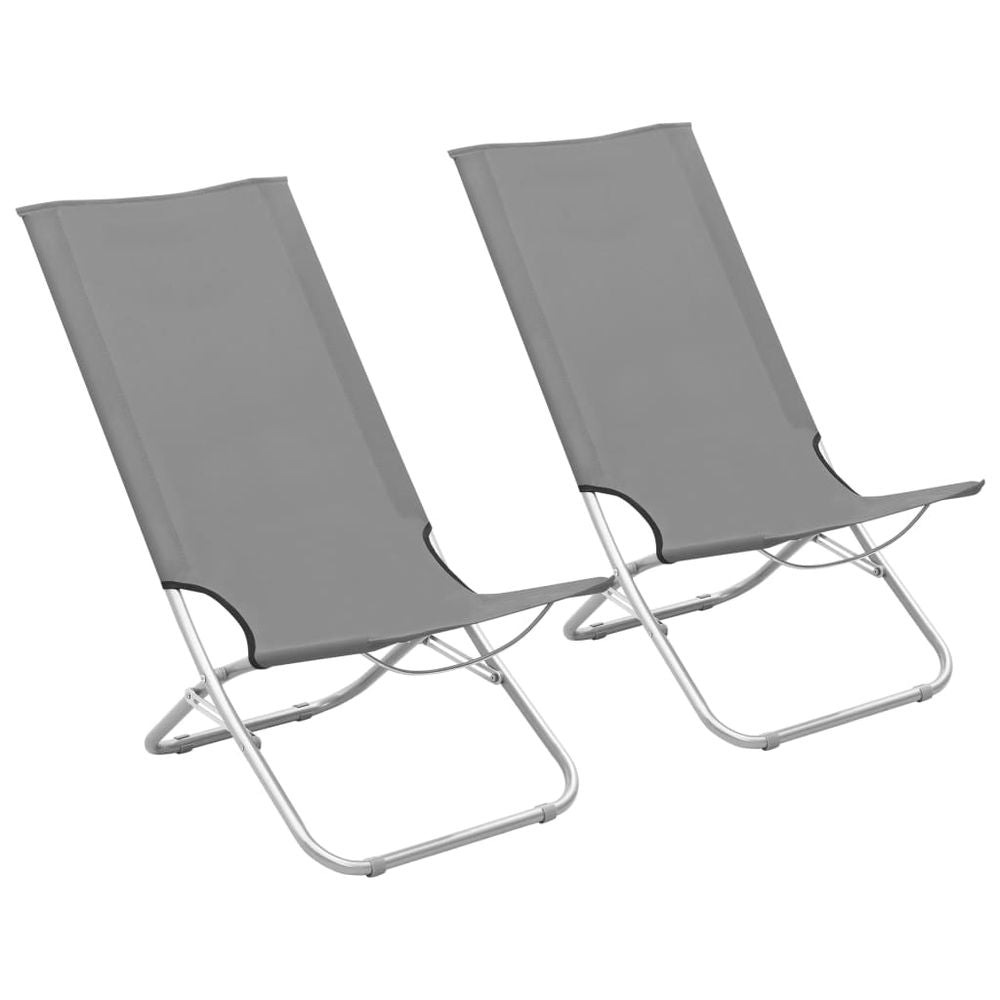 Folding Beach Chairs 2 pcs Blue Fabric - anydaydirect