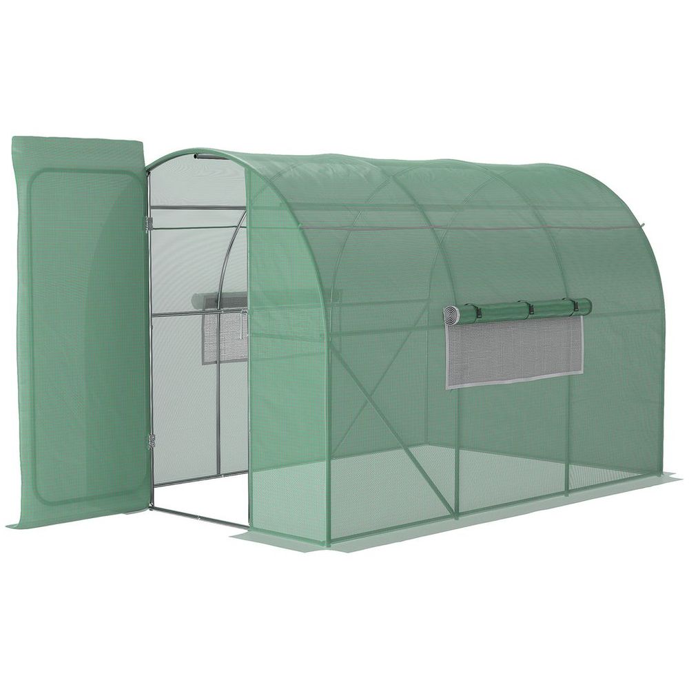 Outsunny 3 x 2M Reinforced Walk-in Polytunnel Garden Greenhouse Steel Frame - anydaydirect