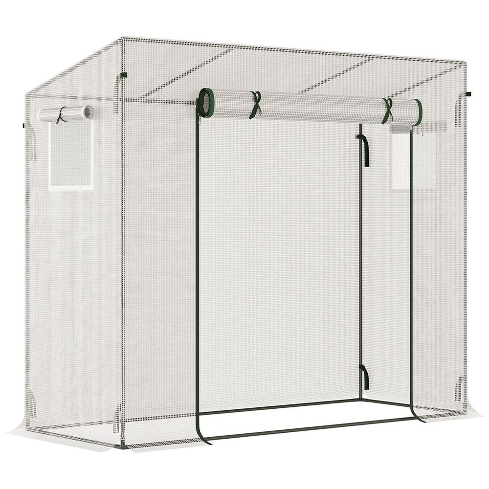 Outsunny 200x76x168cm Walk-in Garden Greenhouse Plant Warm House w/ Roll Up Door - anydaydirect