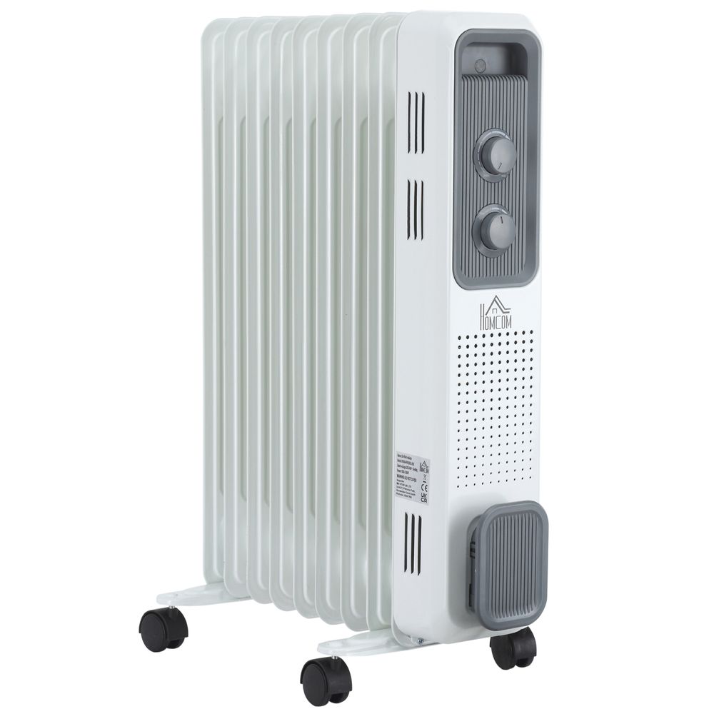 2180W Oil Filled Radiator, 3 Settings, Safe Power-Off, 9 Fins Radiator - anydaydirect