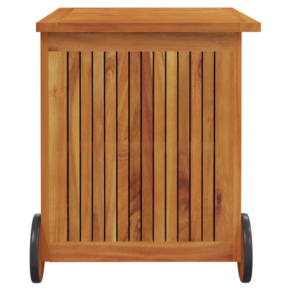 Garden Storage Box with Wheels 60x50x58 cm Solid Wood Acacia - anydaydirect
