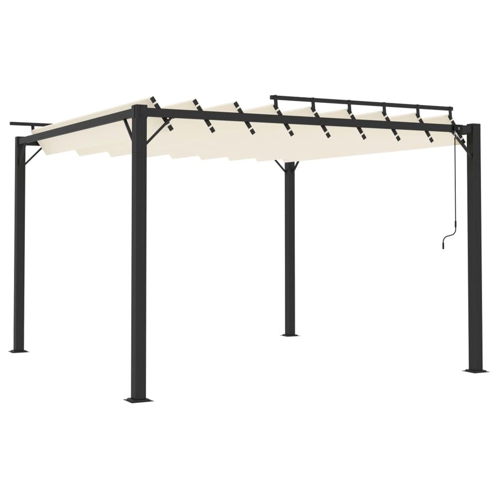 Gazebo with Louvered Roof 3x3 m Cream Fabric and Aluminium - anydaydirect