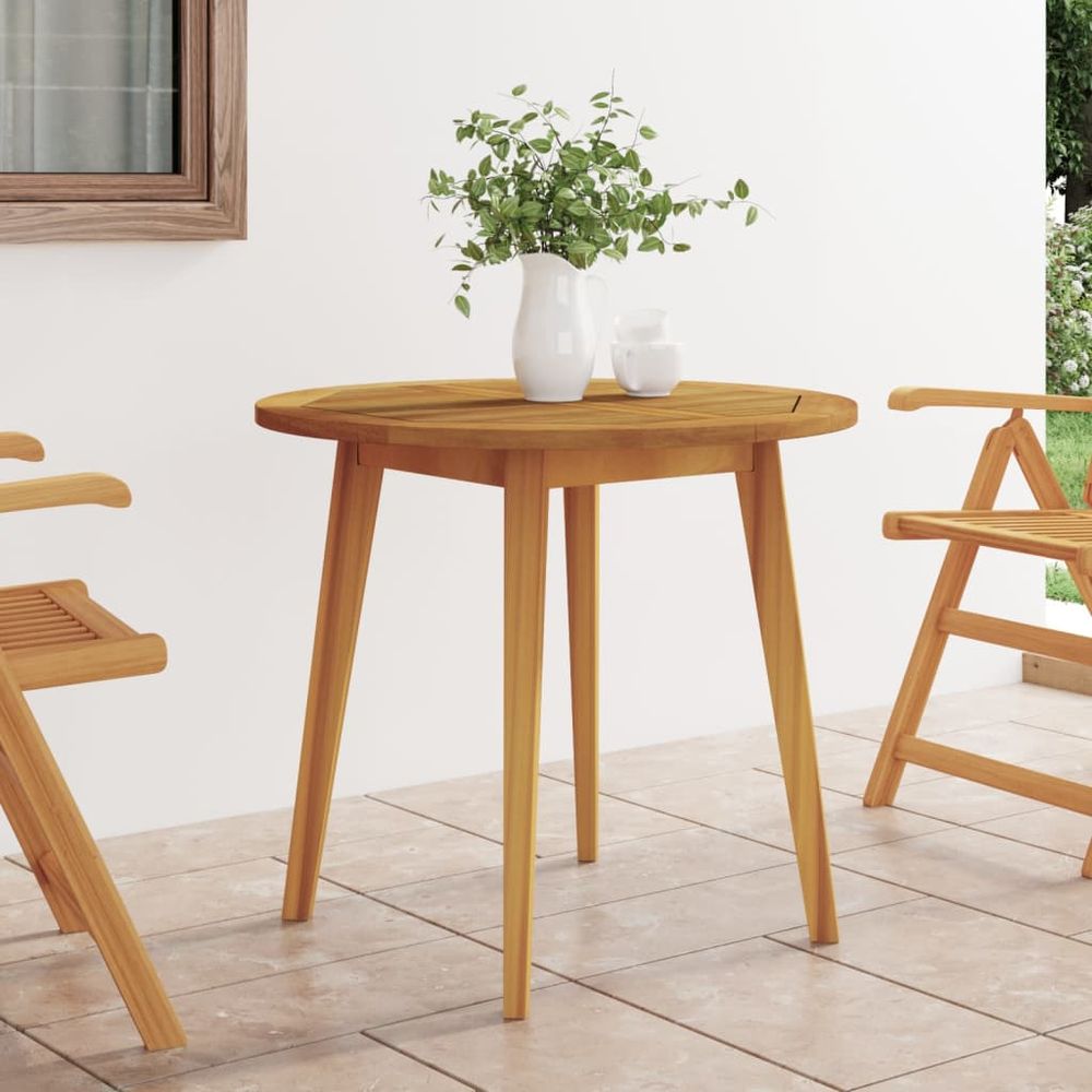 Garden Table Ø85x75 cm Solid Wood Acacia - anydaydirect