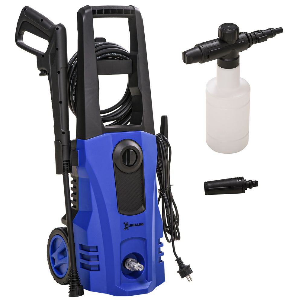 DURHAND High-Performance Power Washer 1800W, 150 Bar, 510 L/h, Blue - anydaydirect