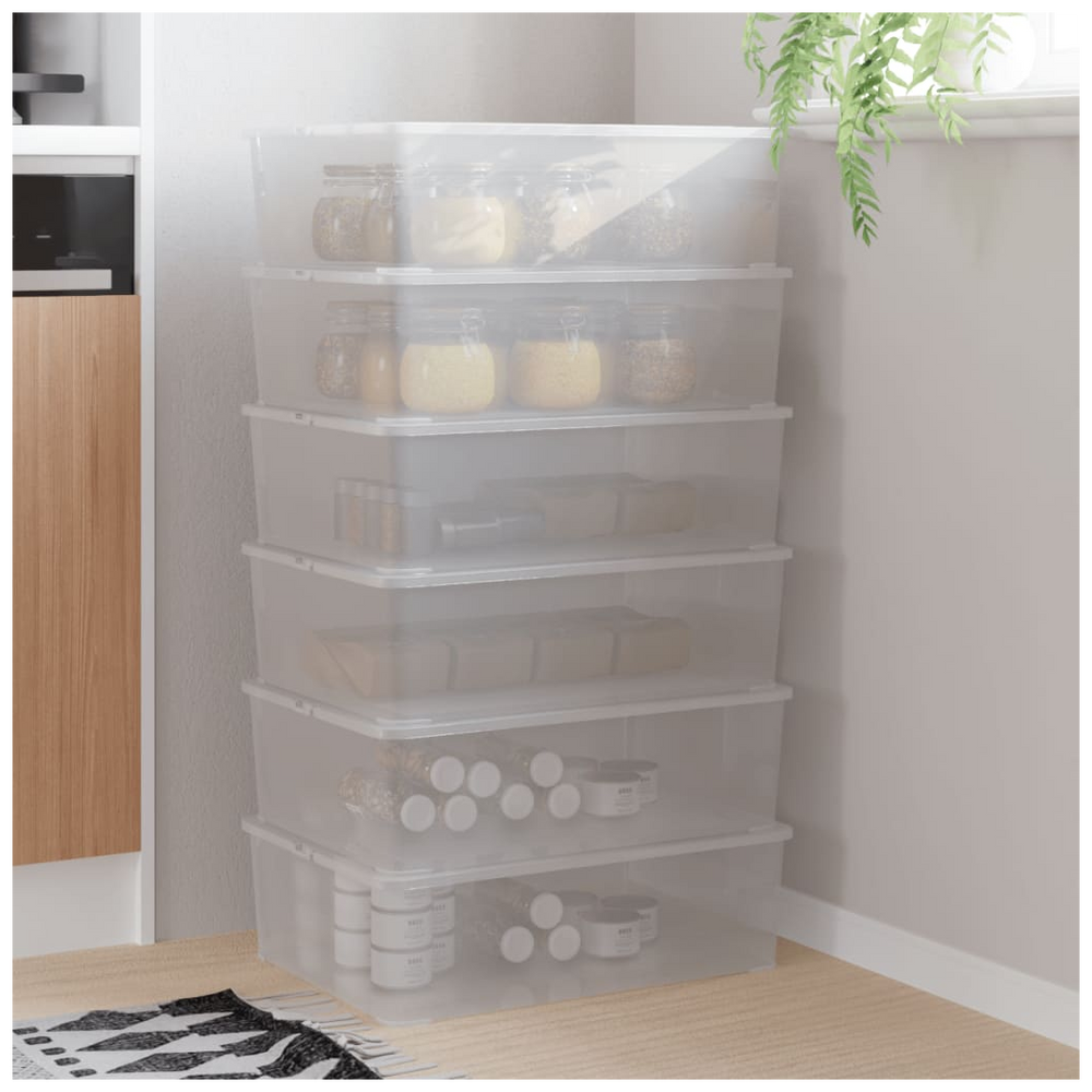 vidaXL Plastic Storage Boxes 6 pcs 25 L Stackable - anydaydirect