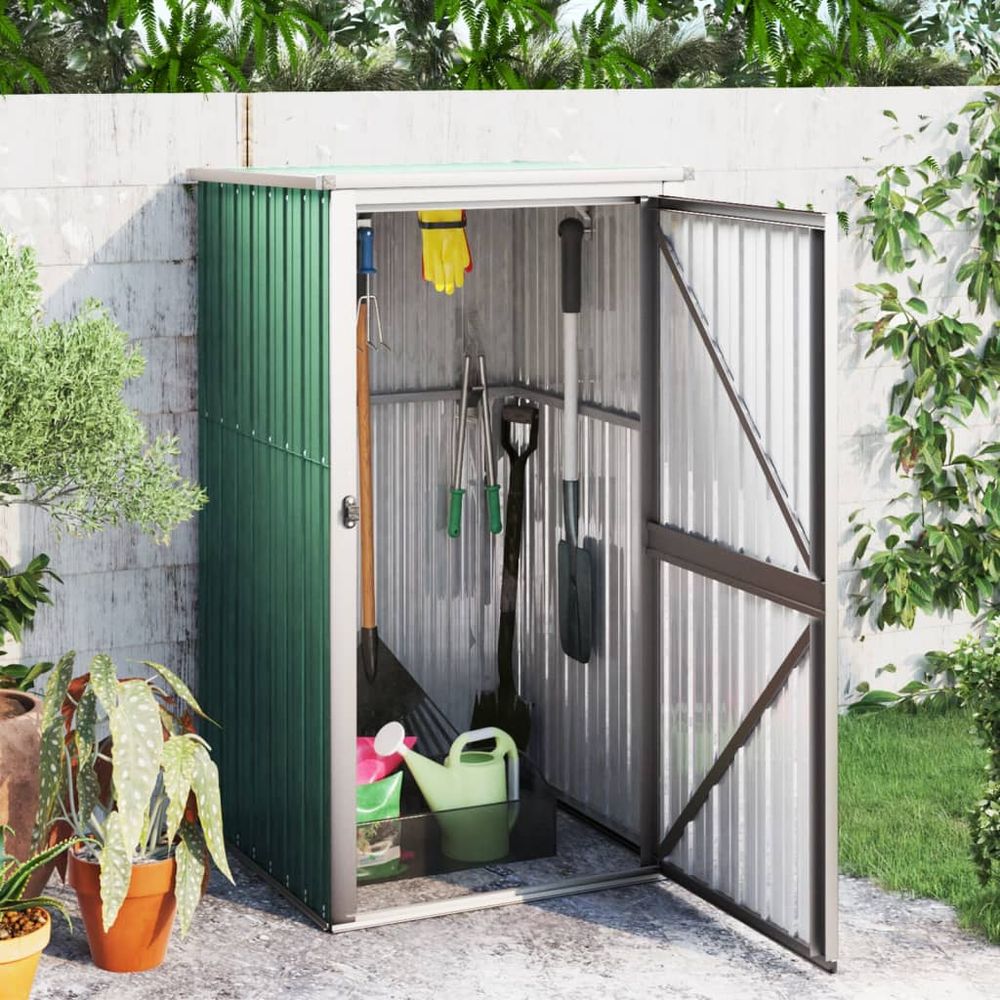 Garden Tool Shed 88x89x161 cm to 225 x 89 x 161 cm Galvanised Steel - anydaydirect